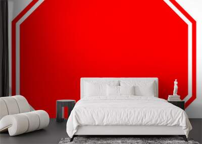 STOP blank sign in red octagon. Vector icon. Wall mural