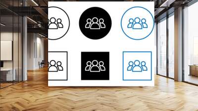 Group of people, squad icon. Team user icons collection. Three person symbol, group, Friends, users symbol. Wall mural