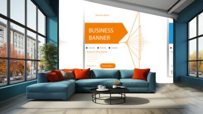 Set of Editable square business web banner design template. Social media post, web ads and instagram story ads with space to add pictures. Wall mural