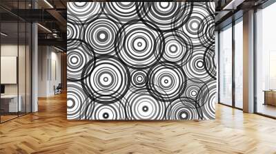 Abstract geometric background. Transparent concentric rings. Wall mural