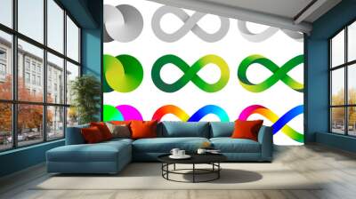 Colorful infinity signs. Abstract endless symbols collections. Wall mural