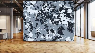 Digital camouflage. Seamless vector pattern. Winter military  coloring. Wall mural