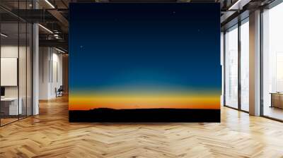 Evening dark blue sky after sunset. Vector illustration. Wall mural