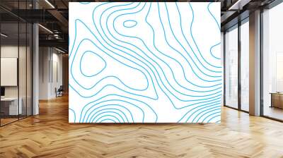 Abstract background with topographic contours map with blue color geographic line map .white wave paper curved reliefs abstract background .vector illustration of topographic line contour map design . Wall mural