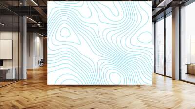 Topographic map background geographic line map pattern .panorama view blue color wave curve lines .geographic mountain relief abstract grid .the concept map of a conditional geography map . Wall mural