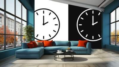 Hour Marker Icon Set. 2 AM,PM Clock Vector Symbol. Wall mural