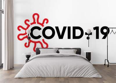 Concept Logo of Covid-19 Coronavirus. Official Name for Coronavirus 2019 Wall mural