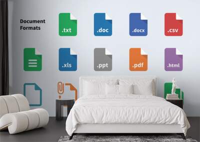 File Formats of Document icons Wall mural