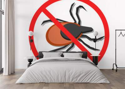 The protection against mites. The illustration shows a dangerous mite. This is a vector image. Wall mural