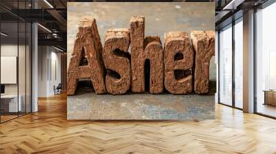 Ancient Brick personalized name postcard perfect for decor. Wall mural