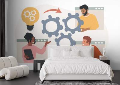 Cooperation isolated concept vector illustration. Wall mural