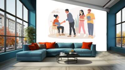 Inclusive social environment isolated concept vector illustration set. Wall mural