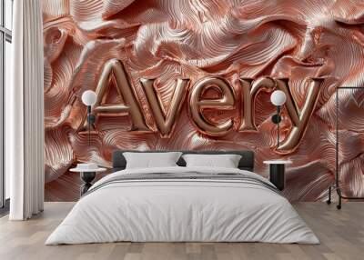 Rose Gold personalized name postcard perfect for decor. Wall mural