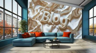 White Marble Blog concept creative art poster. Wall mural