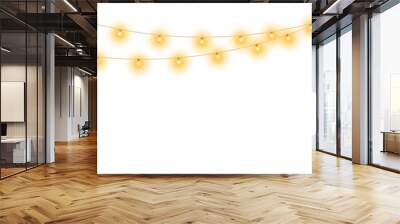 Christmas lights isolated realistic design elements. Glowing lights for Xmas Holiday cards, banners, posters, web design.	 Wall mural