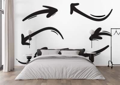 Hand drawn arrows set. Vector doodle icon. Wall mural