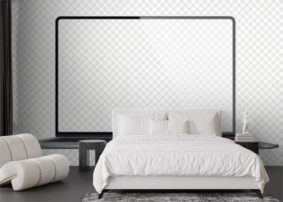 Laptop with transparent screen. Laptop mockup. Stock royalty free PNG Wall mural