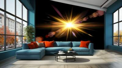 Vector transparent sunlight special lens flare light effect.  Stock royalty free vector illustration. PNG	 Wall mural