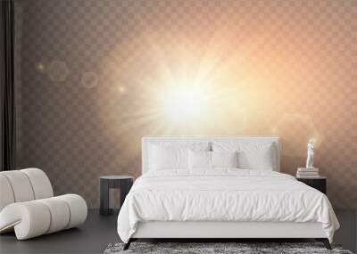 Vector transparent sunlight special lens flare light effect. Wall mural