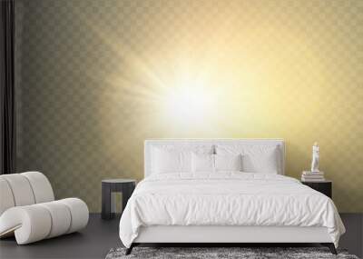 Vector transparent sunlight special lens flare light effect. Wall mural