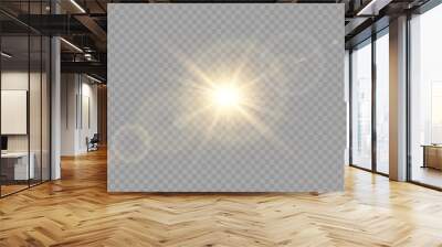 Vector transparent sunlight special lens flare light effect. Wall mural