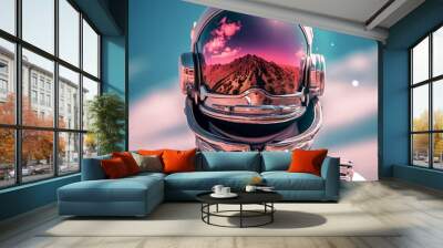 80s chrome astronaut Wall mural