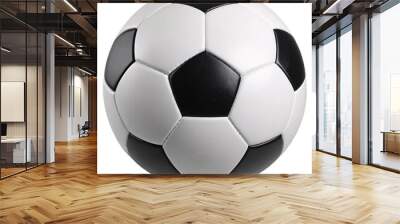 Black and white soccer ball and football transparent background. Sport concept. Wall mural