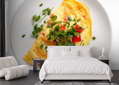 delicious Omelette on transparent background Remove png, Clipping Path Wall mural