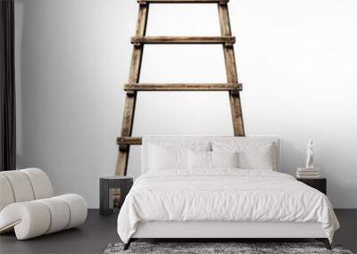 old wooden ladder isolated on transparent background Remove png, Clipping Path, pen tool Wall mural