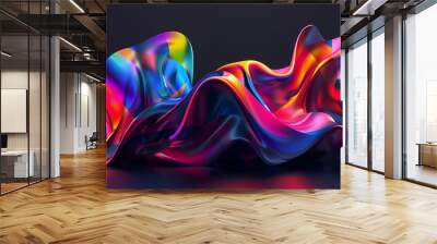 3d Smoky Blue colorful Background. Wall mural