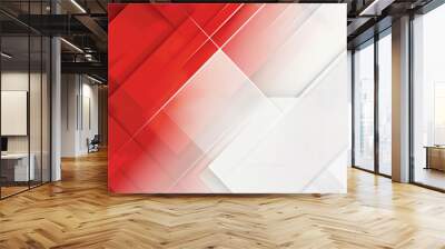 abstract red white gradient banner background. Wall mural