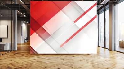 abstract red white gradient banner background. Wall mural