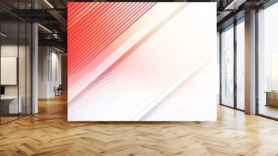 abstract red white gradient banner background. Wall mural