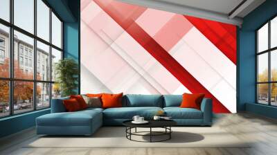 abstract red white gradient banner background. Wall mural