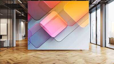 Background with an abstract technological multicolor squire pattern.  abstract art squire style gradient color background design template Wall mural