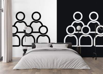 Population vector icon set in black and white color. Wall mural