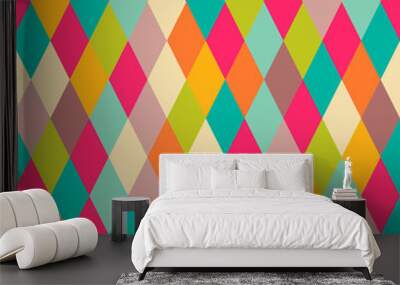 Abstract geometric rhombus seamless pattern Wall mural