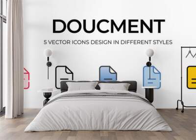 document icons set vector illustration. vector stock, Wall mural