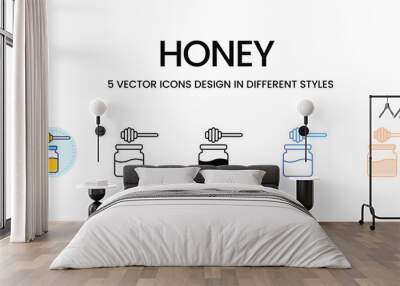 Honey  icons set vector illustration. vector stock Wall mural