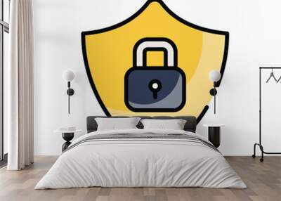 Secure Lock vector icon Wall mural