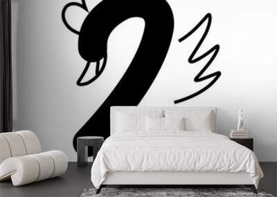 Number Icon, Dooddle Number, Numbers Wall mural