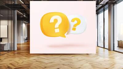 3d question mark icon sign or ask faq and qa answer solution information. have a question, question  Wall mural