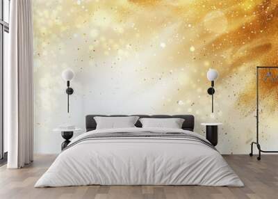 there is a gold glitter background with a white background Wall mural