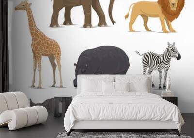 African safari animal icon of wild savanna mammal Wall mural