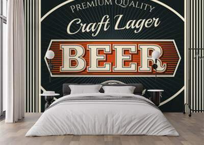 Beer or craft lager label of brewery alcohol drink Wall mural