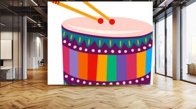 Brazilian or african drum, ethnic music instrument Wall mural