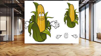 Cartoon sweet corn or maize vegetable Wall mural