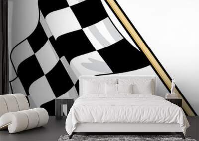 Checkered race flag flat vector illustration Wall mural