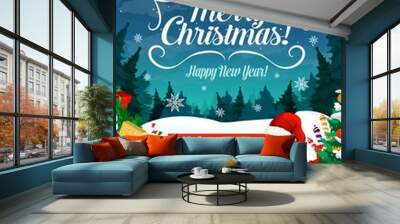 Christmas holiday party invitation poster Wall mural