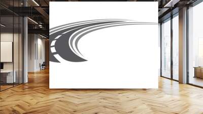 curving tarred road or highway icon Wall mural